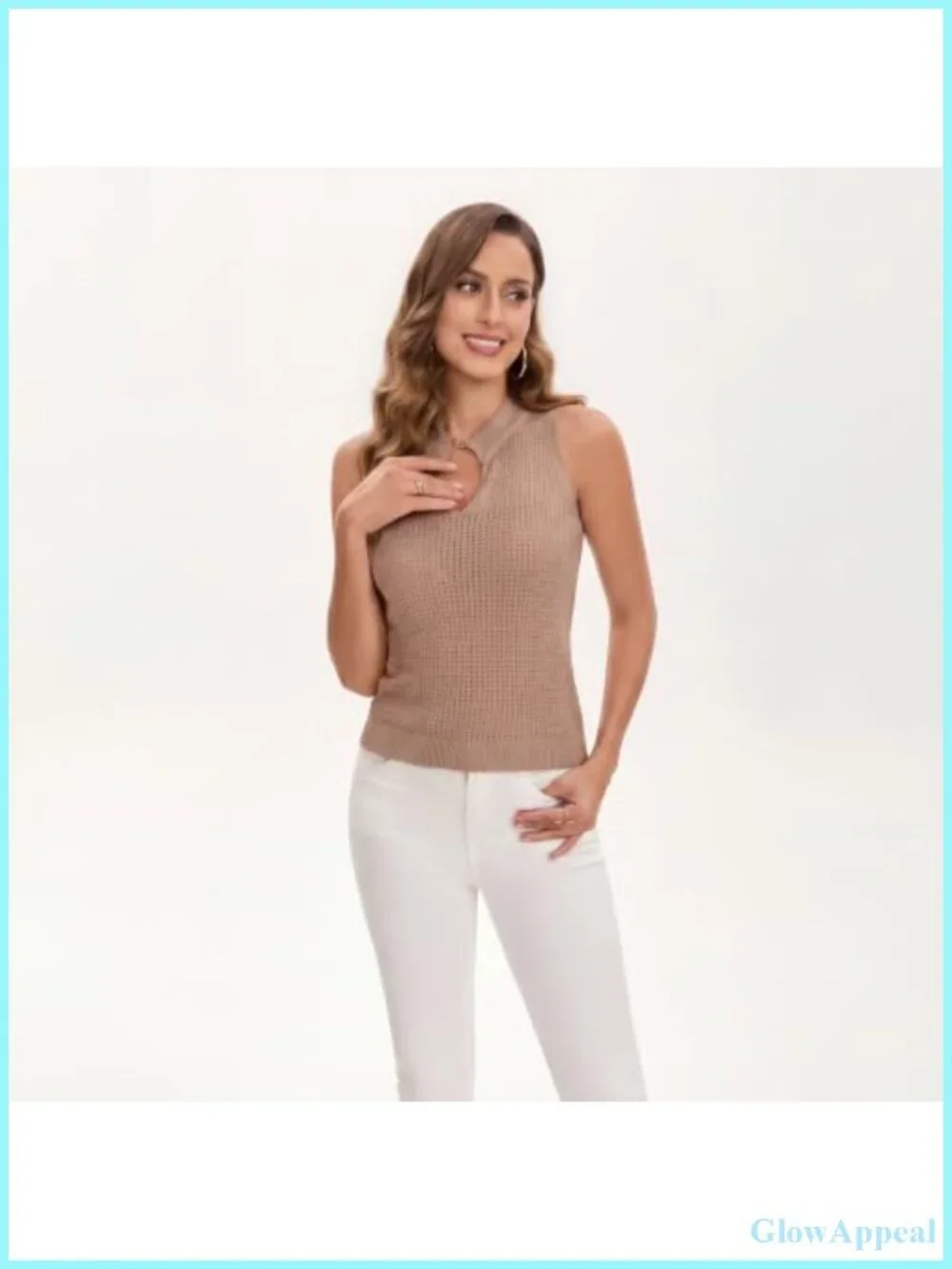 Sleeveless Eyelet Knit Sweater Vest Crop Tank Top Women Summer